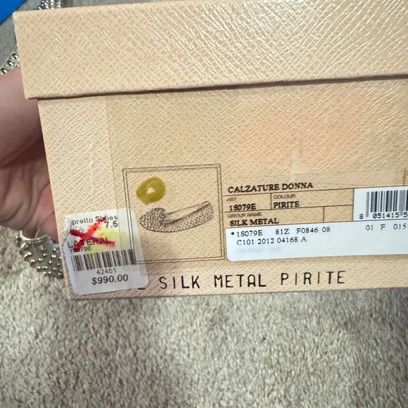 Gold Prada Flats with Spikes - Picture 4 of 4